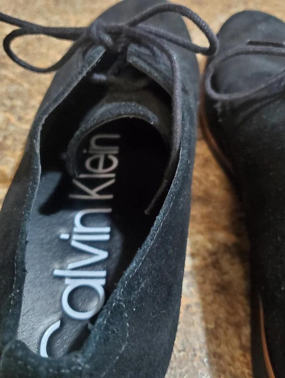 CALVIN KLEIN FAUSTINO SUEDE BLACK OXFORD SHOES. MEN S, 9. NEWER